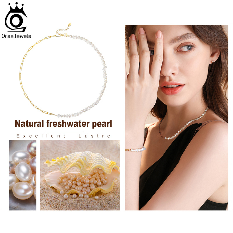 ORSA JEWELS 하프 진주 체인 클립 목걸이 초커 - Pearl Trim Chain 리뷰 및 가격