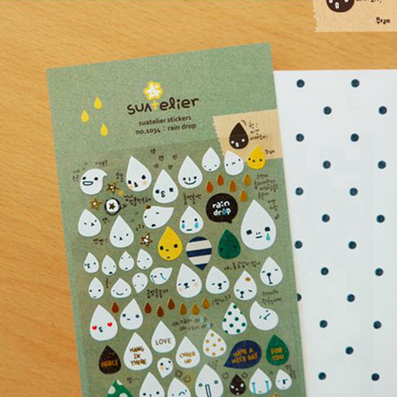 한국 수아텔리에 레인 드롭 스티커 No.1034 스크랩 - Embellishments For Scrapbooking 리뷰 및 가격