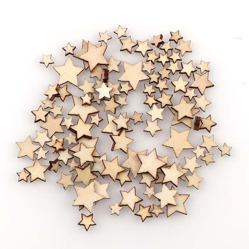 혼합 오각형 나무 칩 DIY 크기 100 개, 장식 장 - Embellishments For Scrapbooking 리뷰 및 가격
