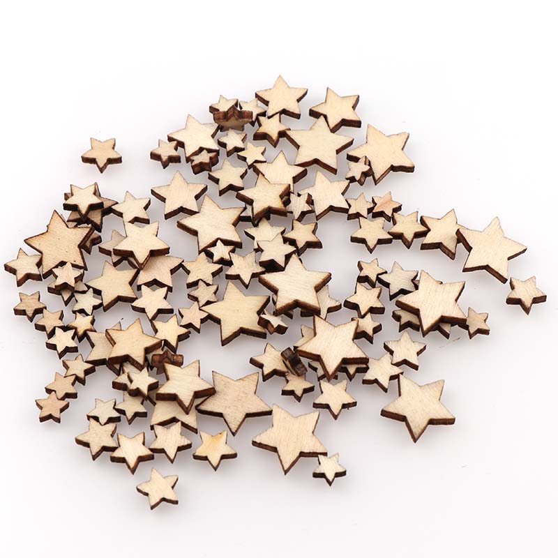 혼합 오각형 나무 칩 DIY 크기 100 개, 장식 장 - Embellishments For Scrapbooking 리뷰 및 가격