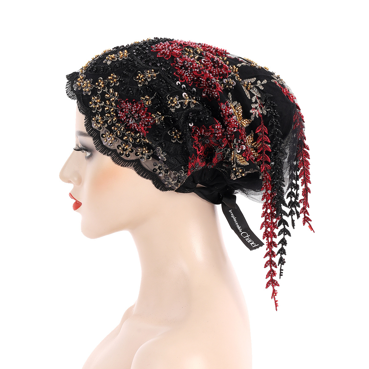 새로운 에스닉 태슬 헤드스카프 비즈 자수 터번 고급 태 - Tassel Fringe Trim 리뷰 및 가격